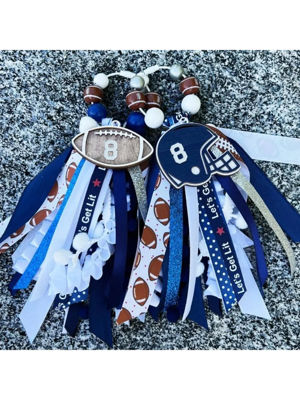 Set of 2 Sports Keychains - Player Number Charms 0-99 for Bags & Backpacks